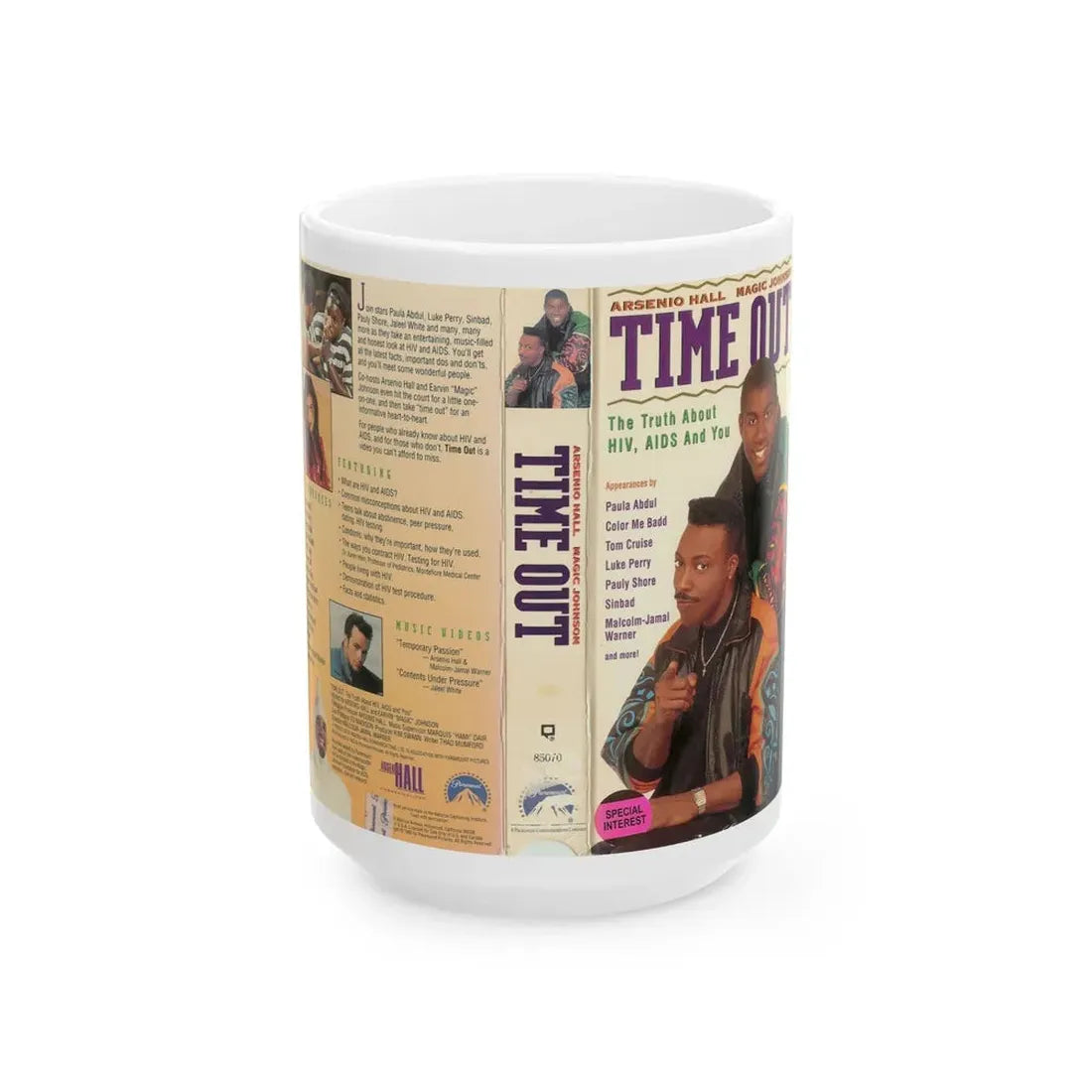 TIME OUT THE TRUTH ABOUT HIV AIDS AND YOU (VHS COVER) - White Coffee Mug 15oz - Go Mug Yourself