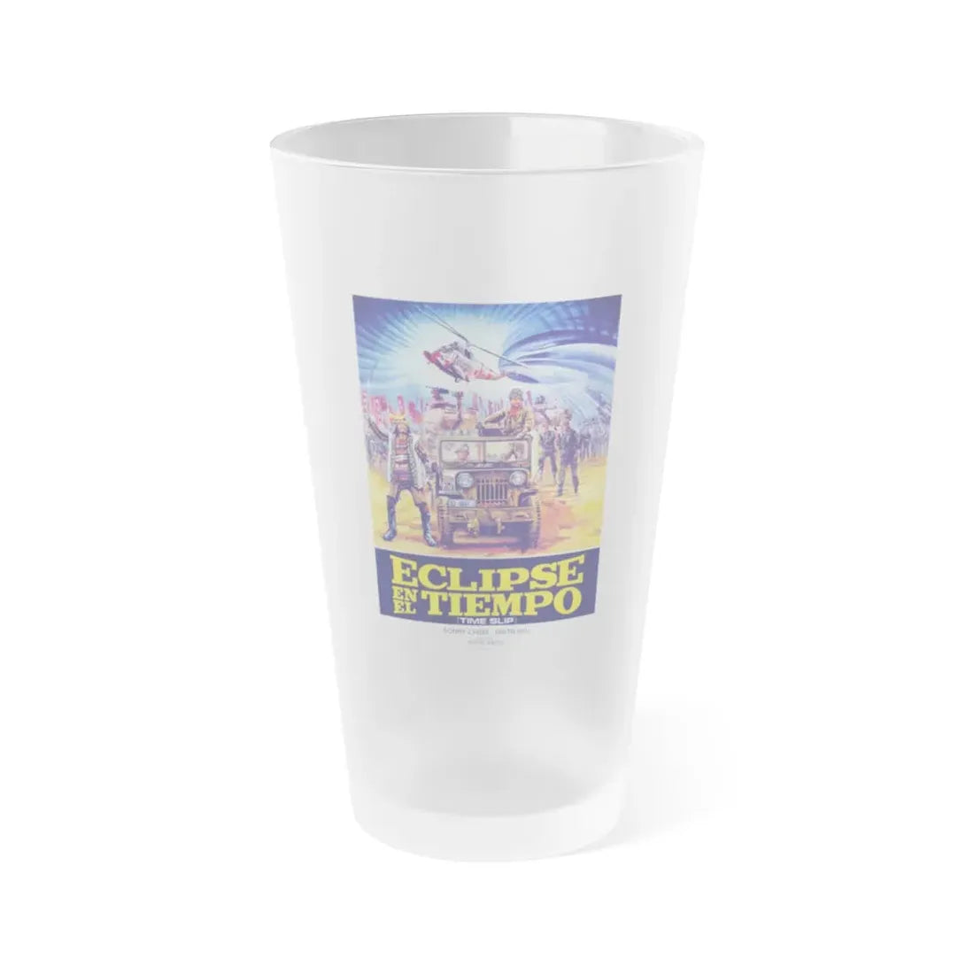 TIME SLIP (G.I. Samurai) 1979 Movie Poster - Frosted Pint Glass 16oz 16oz Frosted - Go Mug Yourself