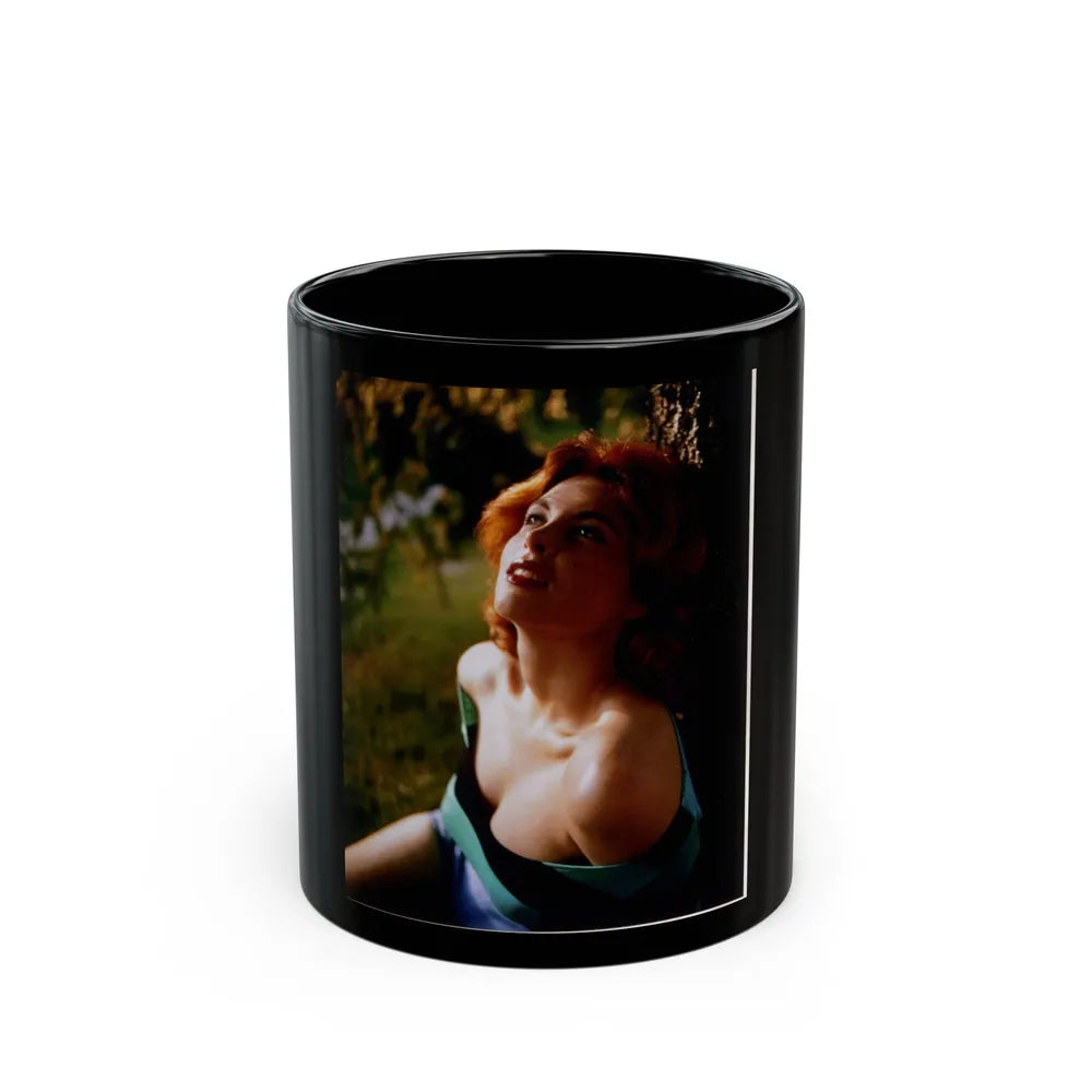 Tina Louise #100 (Vintage Female Icon) Black Coffee Mug-11oz-Go Mug Yourself