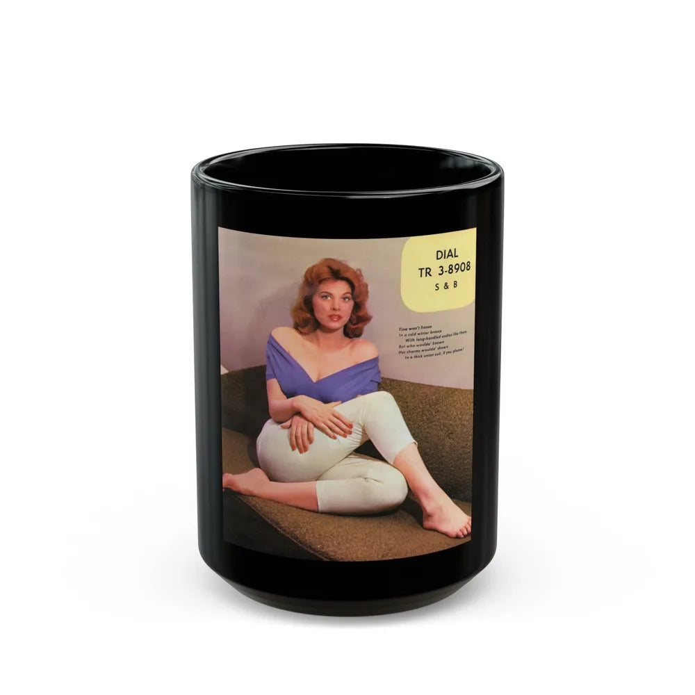 Tina Louise #102 (Vintage Female Icon) Black Coffee Mug-15oz-Go Mug Yourself