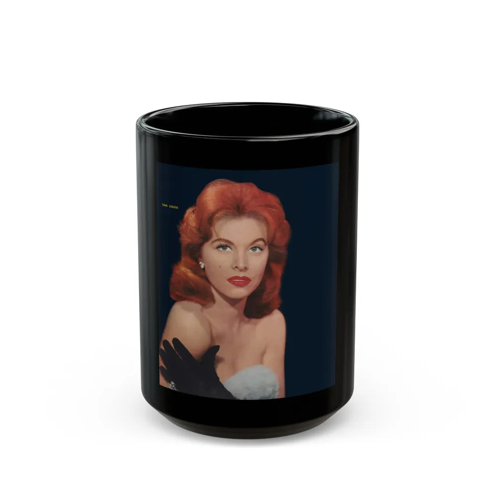 Tina Louise #104 (Vintage Female Icon) Black Coffee Mug-15oz-Go Mug Yourself