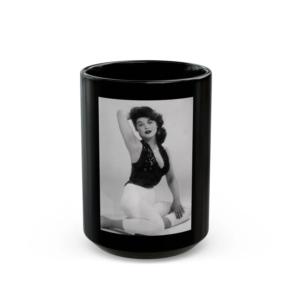 Tina Louise #105 (Vintage Female Icon) Black Coffee Mug-15oz-Go Mug Yourself