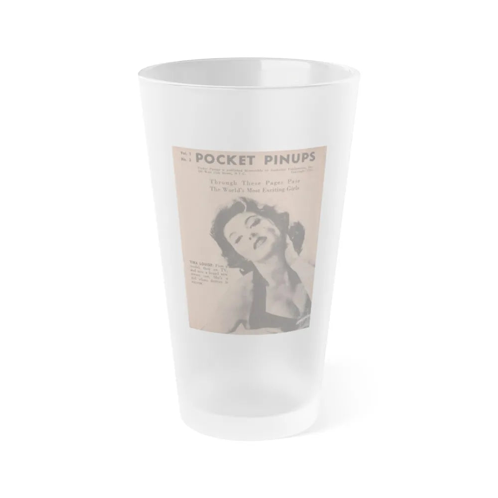 Tina Louise #119 - Pocket Pin-Ups Mag. '55 (Vintage Female Icon) Frosted Pint Glass 16oz-16oz-Frosted-Go Mug Yourself