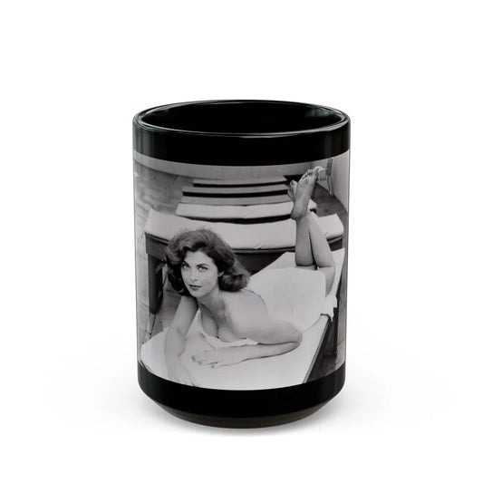 Tina Louise #120 (Vintage Female Icon) Black Coffee Mug-15oz-Go Mug Yourself