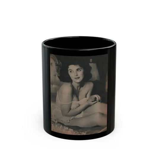 Tina Louise #124 - Bachelor Pin-Ups Issue #01 '57 - 1 B&W Photo (Vintage Female Icon) Black Coffee Mug 11oz - Go Mug Yourself