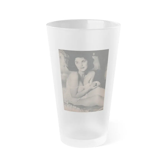Tina Louise #124 - Bachelor Pin-Ups Issue #01 '57 - 1 B&W Photo (Vintage Female Icon) Frosted Pint Glass 16oz-16oz-Frosted-Go Mug Yourself