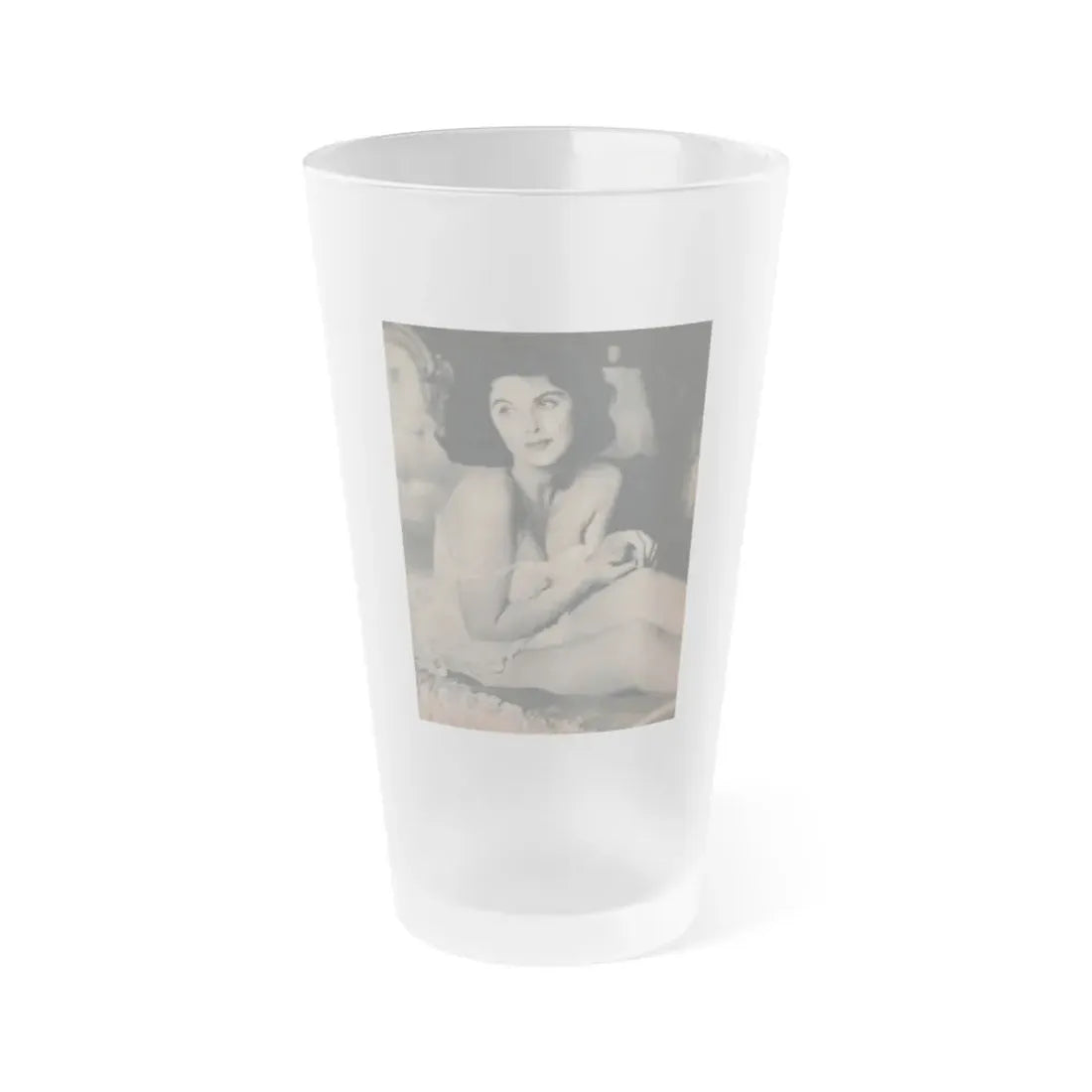 Tina Louise #124 - Bachelor Pin-Ups Issue #01 '57 - 1 B&W Photo (Vintage Female Icon) Frosted Pint Glass 16oz 16oz Frosted - Go Mug Yourself