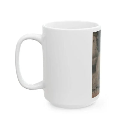 Tina Louise #124 - Bachelor Pin-Ups Issue #01 '57 - 1 B&W Photo (Vintage Female Icon) White Coffee Mug - Go Mug Yourself