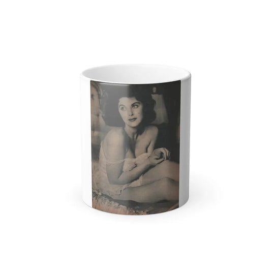 Tina Louise #124 - Bachelor Pin-Ups Issue #01 '57 - 1 B&W Photo (Vintage Female Icons) Color Changing Mug 11oz-11oz-Go Mug Yourself
