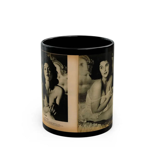 Tina Louise #125 - Bachelor Pin-Ups Issue #01 '57 - 2 Pages, 2 B&W Photos, Caption & Brief Article (Vintage Female Icon) Black Coffee Mug 11oz - Go Mug Yourself