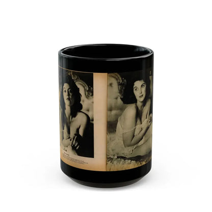 Tina Louise #125 - Bachelor Pin-Ups Issue #01 '57 - 2 Pages, 2 B&W Photos, Caption & Brief Article (Vintage Female Icon) Black Coffee Mug 15oz - Go Mug Yourself