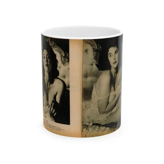 Tina Louise #125 - Bachelor Pin-Ups Issue #01 '57 - 2 Pages, 2 B&W Photos, Caption & Brief Article (Vintage Female Icon) White Coffee Mug 11oz - Go Mug Yourself