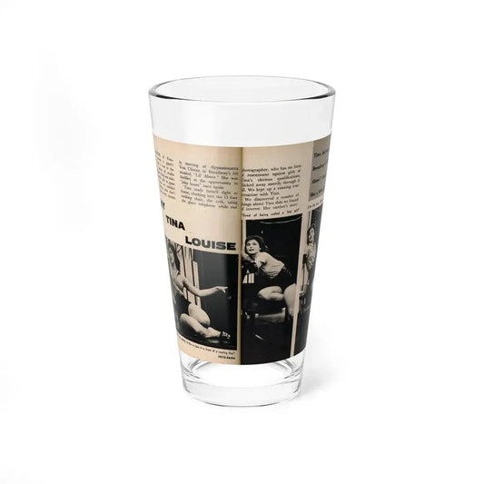 Tina Louise #131 - 2 Pages, 3 B&W Photos, Short Article & Captions from Foto-rama Digest Mag. May '58 (Vintage Female Icon) Pint Glass 16oz 16oz - Go Mug Yourself