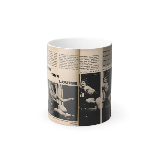Tina Louise #131 - 2 Pages, 3 B&W Photos, Short Article & Captions from Foto-rama Digest Mag. May '58 (Vintage Female Icons) Color Changing Mug 11oz-11oz-Go Mug Yourself