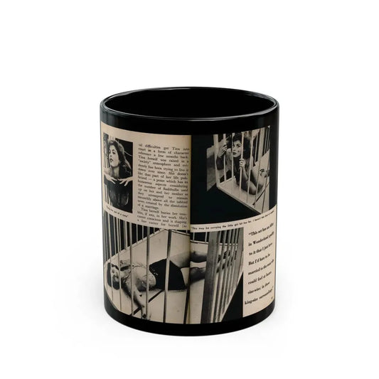 Tina Louise #132 - 2 Pages, 3 B&W Photos, Short Article Cont. & Captions from Foto-rama Digest Mag. May '58 (Vintage Female Icon) Black Coffee Mug 11oz - Go Mug Yourself