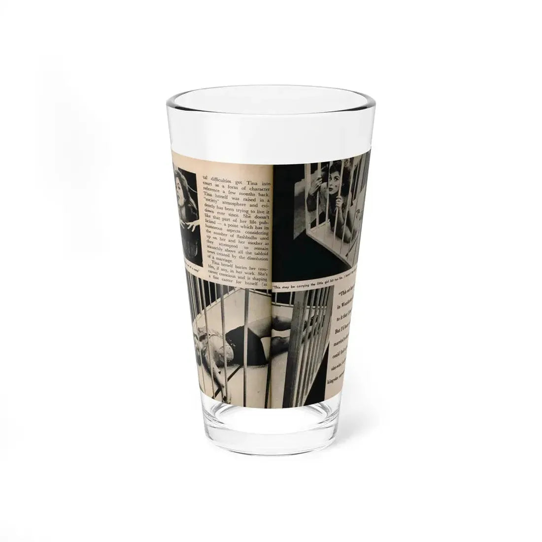 Tina Louise #132 - 2 Pages, 3 B&W Photos, Short Article Cont. & Captions from Foto-rama Digest Mag. May '58 (Vintage Female Icon) Pint Glass 16oz 16oz - Go Mug Yourself