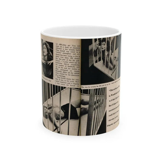Tina Louise #132 - 2 Pages, 3 B&W Photos, Short Article Cont. & Captions from Foto-rama Digest Mag. May '58 (Vintage Female Icon) White Coffee Mug 11oz - Go Mug Yourself