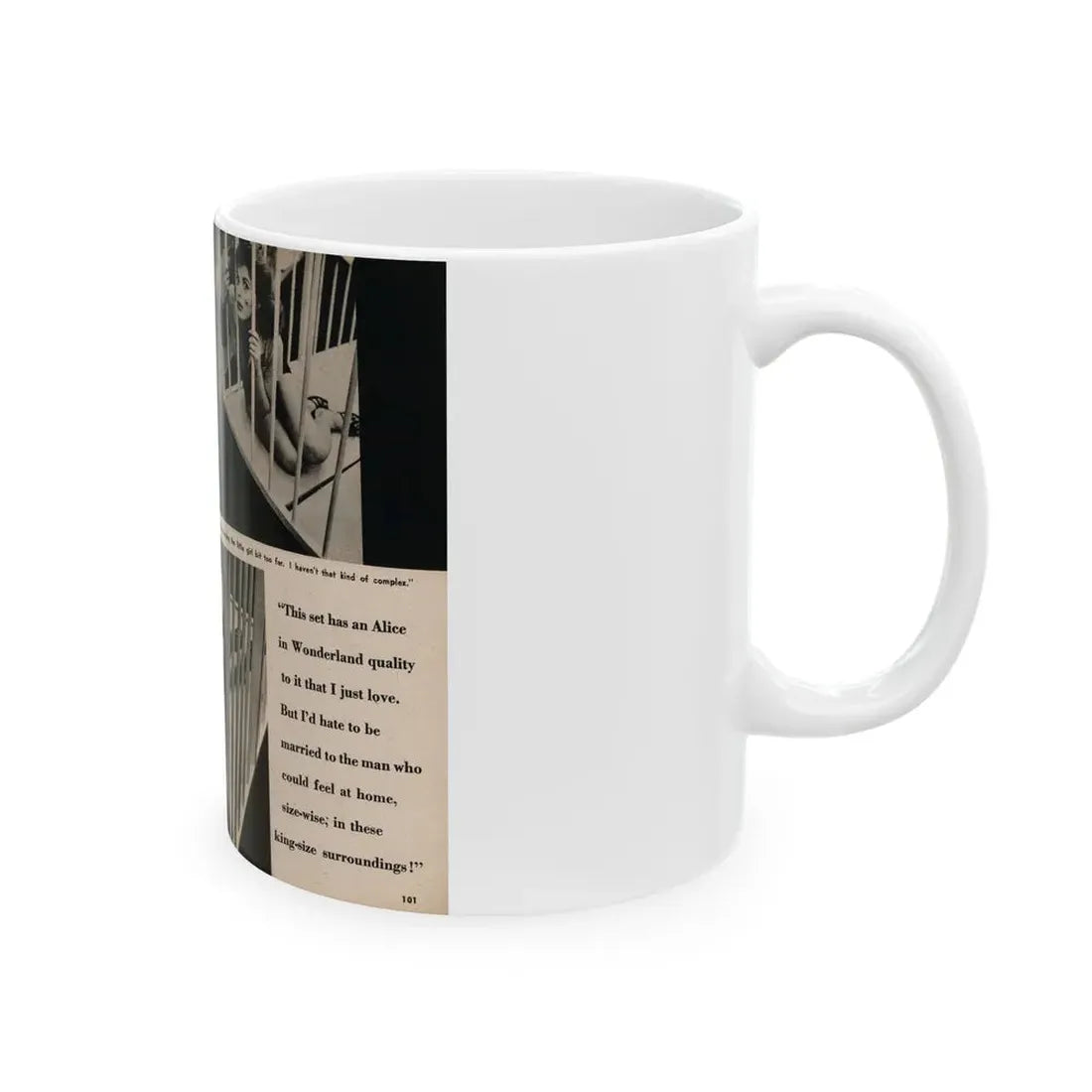 Tina Louise #132 - 2 Pages, 3 B&W Photos, Short Article Cont. & Captions from Foto-rama Digest Mag. May '58 (Vintage Female Icon) White Coffee Mug - Go Mug Yourself