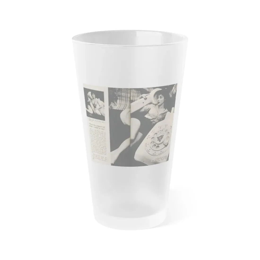 Tina Louise #133 - 2 Pages, 2 B&W Photos, Short Article End & Captions from Foto-rama Digest Mag. May '58 (Vintage Female Icon) Frosted Pint Glass 16oz 16oz Frosted - Go Mug Yourself