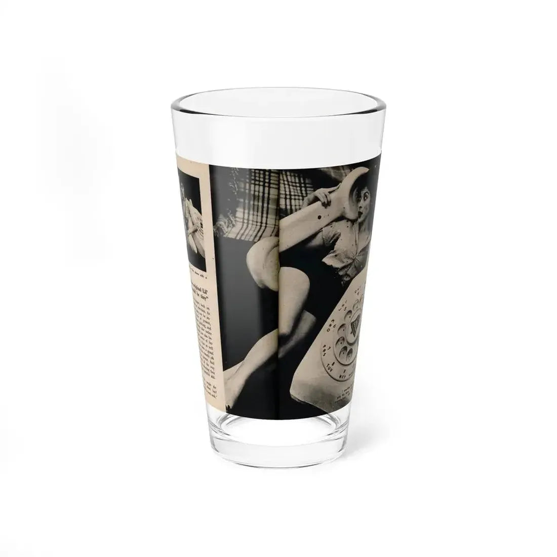 Tina Louise #133 - 2 Pages, 2 B&W Photos, Short Article End & Captions from Foto-rama Digest Mag. May '58 (Vintage Female Icon) Pint Glass 16oz 16oz - Go Mug Yourself