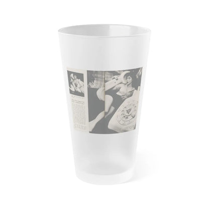 Tina Louise #133 - 2 Pages, 2 B&W Photos, Short Article End & Captions from Foto-rama Digest Mag. May '58 (Vintage Female Icon) Frosted Pint Glass 16oz-16oz-Frosted-Go Mug Yourself