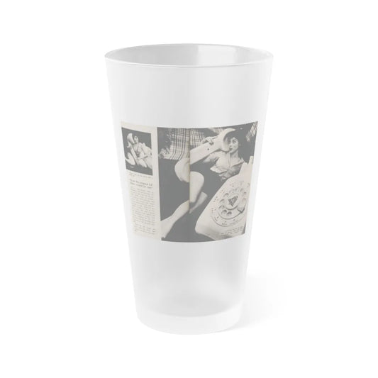 Tina Louise #133 - 2 Pages, 2 B&W Photos, Short Article End & Captions from Foto-rama Digest Mag. May '58 (Vintage Female Icon) Frosted Pint Glass 16oz-16oz-Frosted-Go Mug Yourself