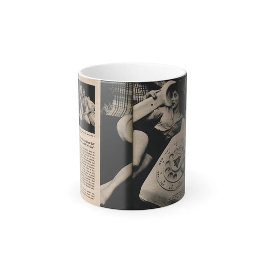 Tina Louise #133 - 2 Pages, 2 B&W Photos, Short Article End & Captions from Foto-rama Digest Mag. May '58 (Vintage Female Icons) Color Changing Mug 11oz-Go Mug Yourself