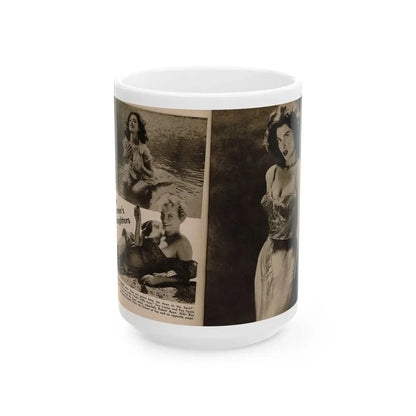 Tina Louise #134 - 2 Pages, 2 B&W Photos from PIC Digest Mag. September '58 (Vintage Female Icon) White Coffee Mug 15oz - Go Mug Yourself