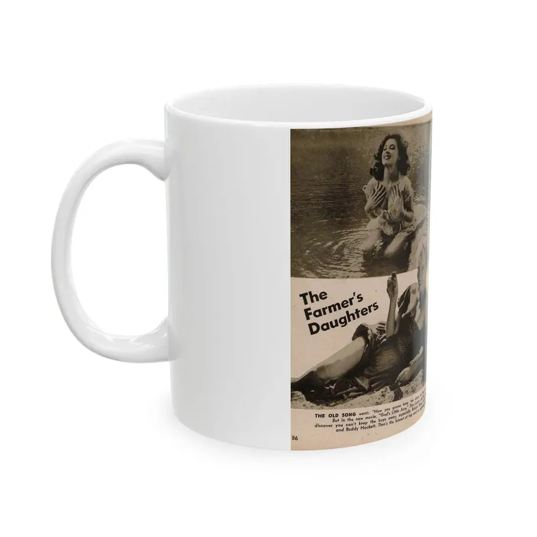 Tina Louise #134 - 2 Pages, 2 B&W Photos from PIC Digest Mag. September '58 (Vintage Female Icon) White Coffee Mug - Go Mug Yourself