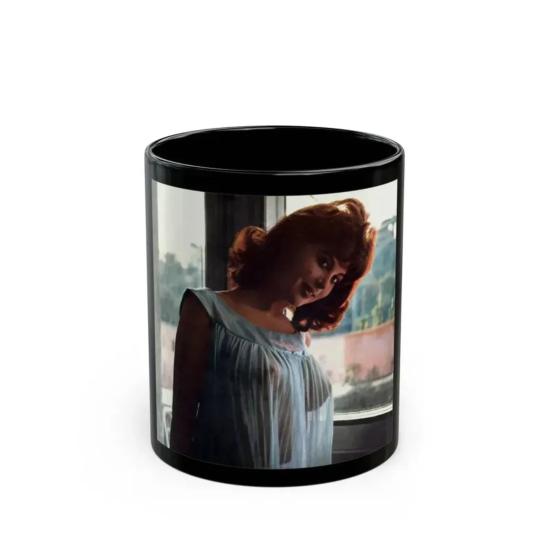 Tina Louise #95 - See through night gown (Vintage Female Icon) Black Coffee Mug 11oz - Go Mug Yourself
