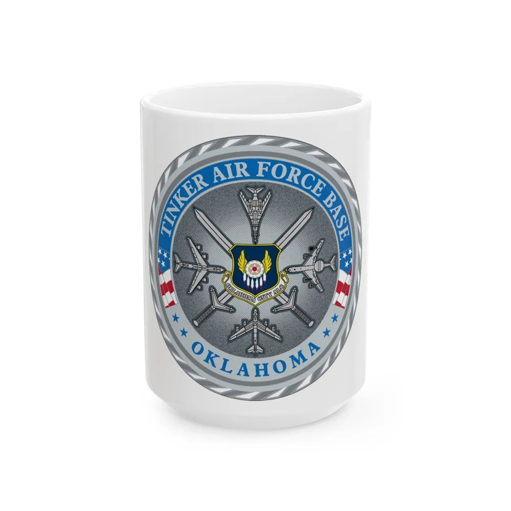 Tinker AF Base (U.S. Air Force) White Coffee Mug-15oz-Go Mug Yourself