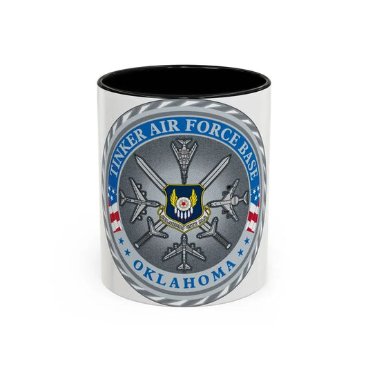 Tinker AF Base (U.S. Air Force) Accent Coffee Mug 11oz Black - Go Mug Yourself
