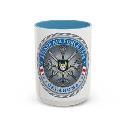 Tinker AF Base (U.S. Air Force) Accent Coffee Mug 15oz Light Blue - Go Mug Yourself