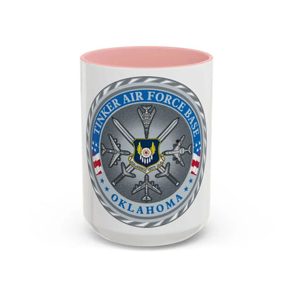 Tinker AF Base (U.S. Air Force) Accent Coffee Mug 15oz Pink - Go Mug Yourself