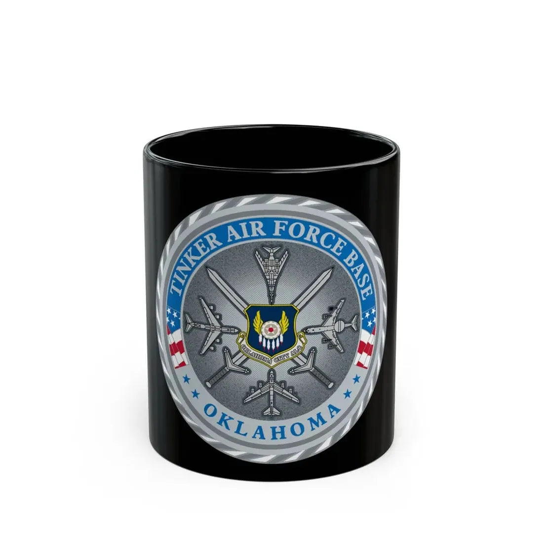Tinker AF Base (U.S. Air Force) Black Coffee Mug 11oz - Go Mug Yourself