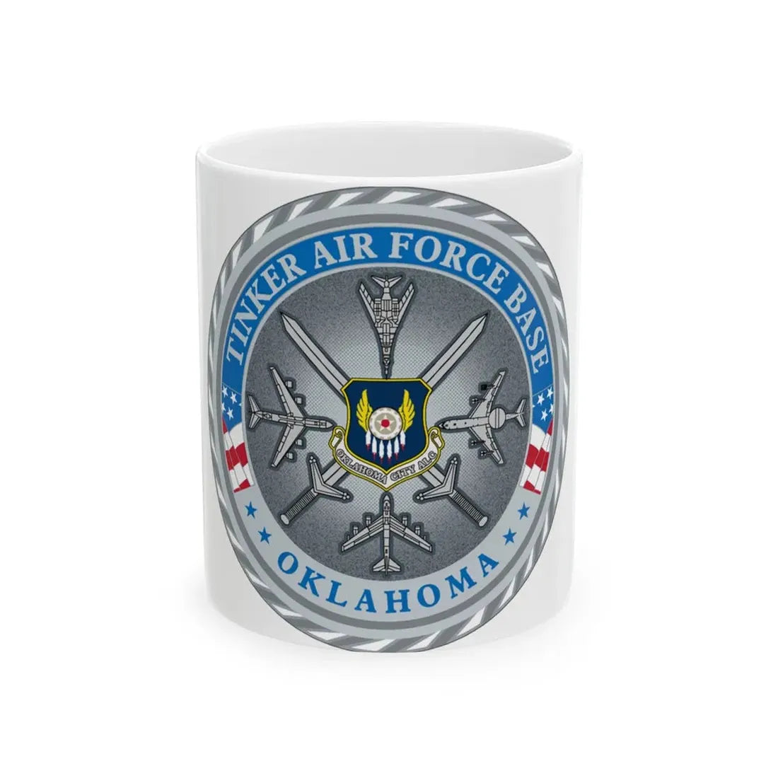 Tinker AF Base (U.S. Air Force) White Coffee Mug 11oz - Go Mug Yourself