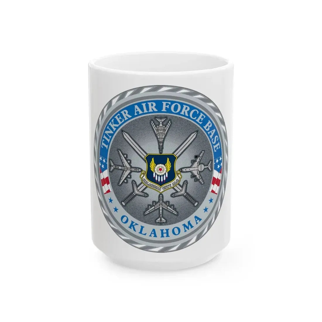 Tinker AF Base (U.S. Air Force) White Coffee Mug 15oz - Go Mug Yourself
