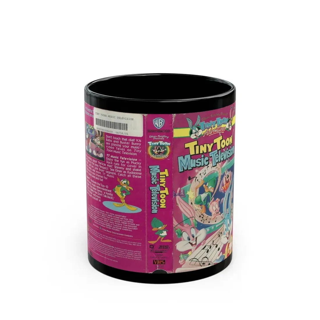 TINY TOON MUSIC TELEVISION (VHS COVER) - Black Coffee Mug 11oz - Go Mug Yourself
