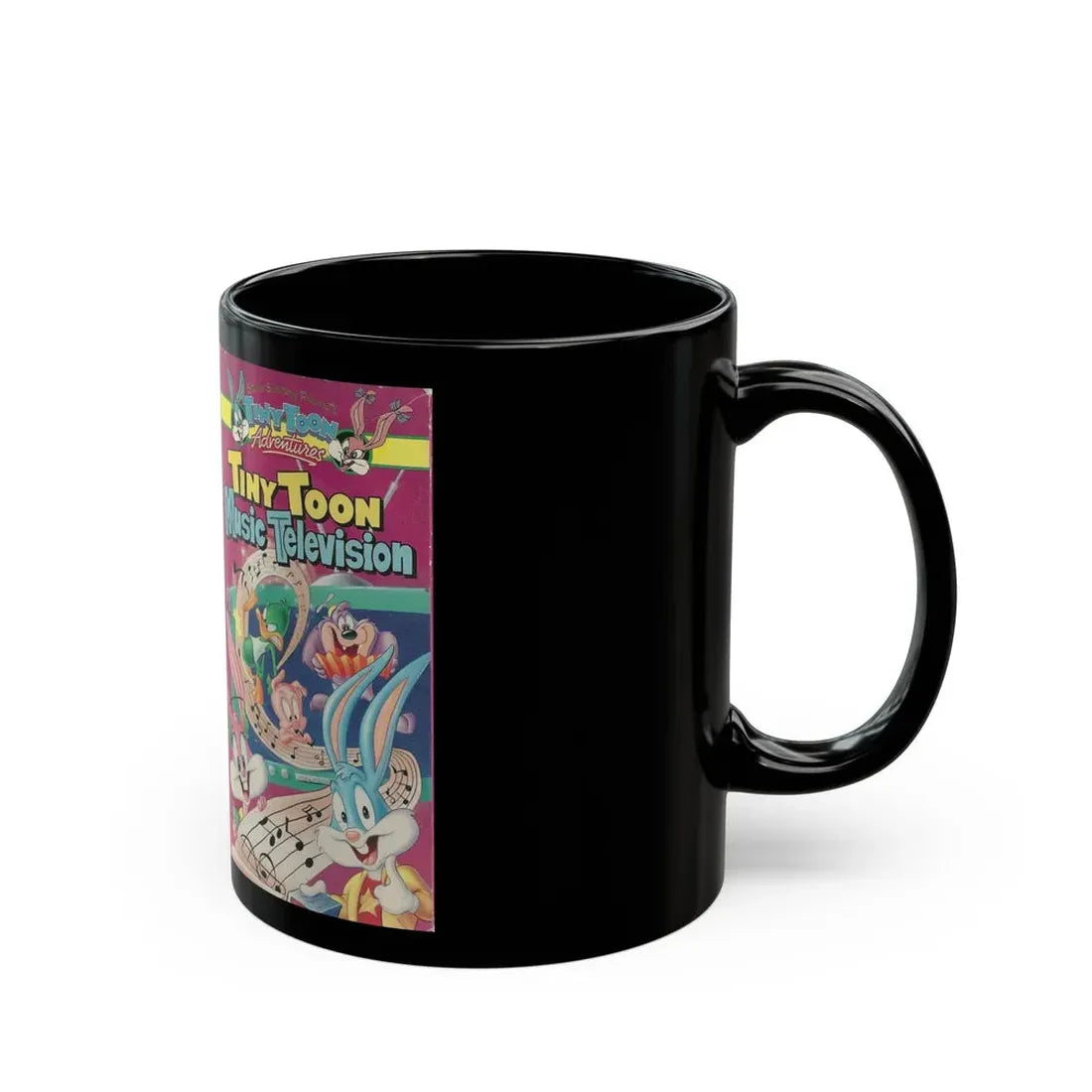 TINY TOON MUSIC TELEVISION (VHS COVER) - Black Coffee Mug - Go Mug Yourself