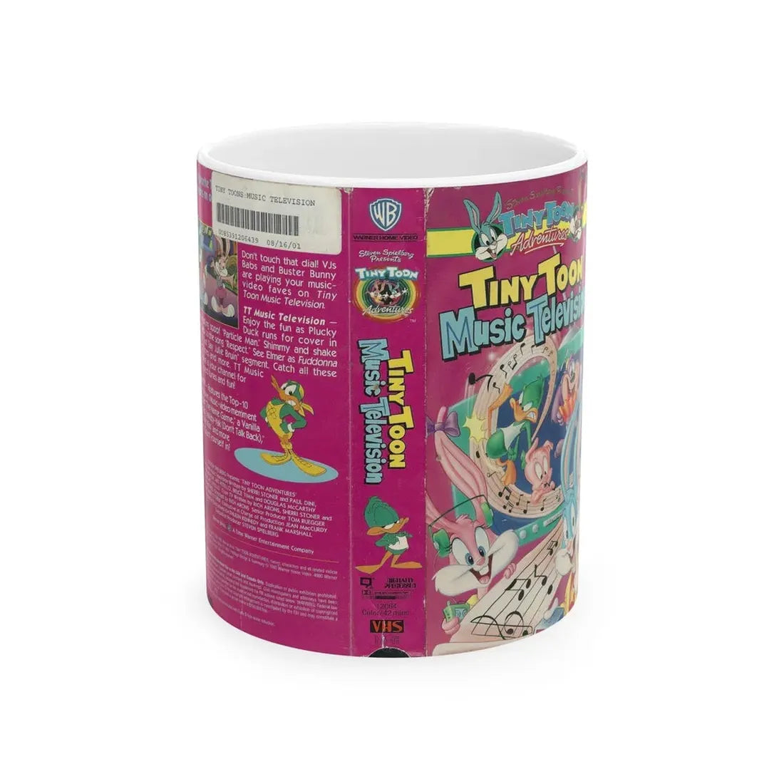 TINY TOON MUSIC TELEVISION (VHS COVER) - White Coffee Mug 11oz - Go Mug Yourself