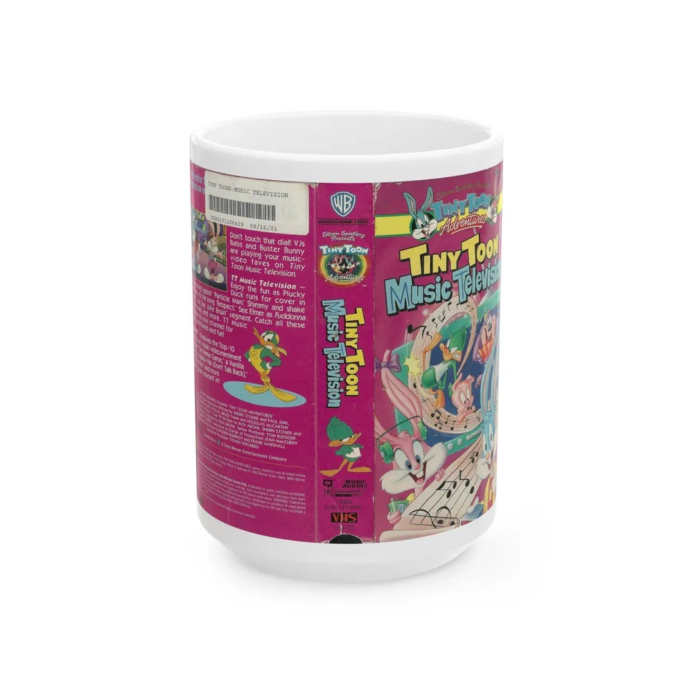 TINY TOON MUSIC TELEVISION (VHS COVER) - White Coffee Mug-15oz-Go Mug Yourself