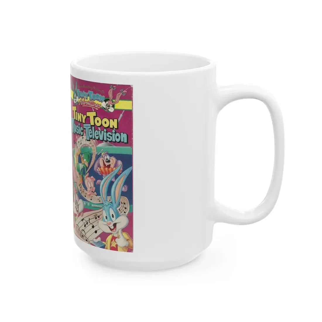 TINY TOON MUSIC TELEVISION (VHS COVER) - White Coffee Mug - Go Mug Yourself