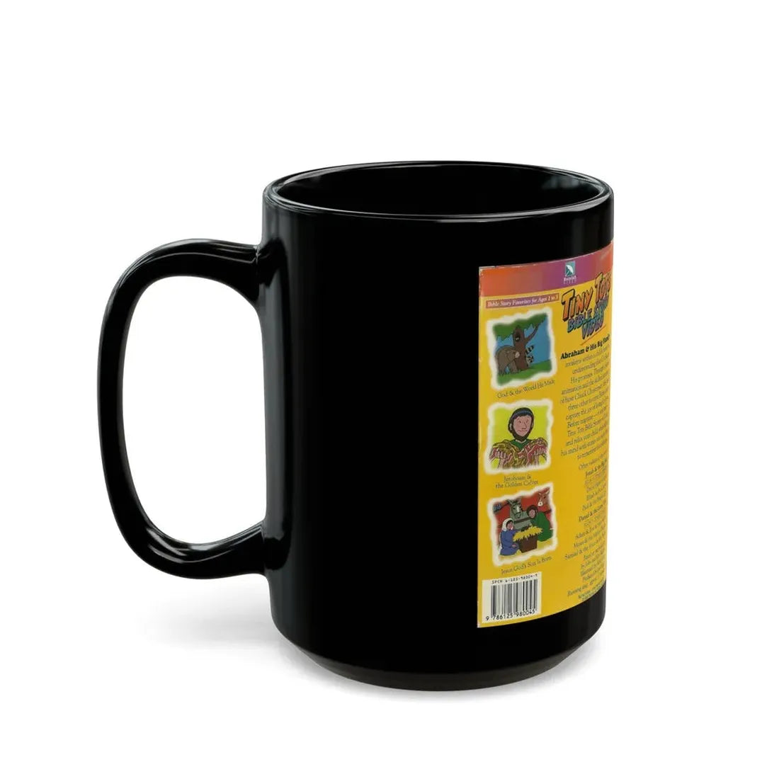 TINY TOTS BIBLE STORY VIDEO (VHS COVER) - Black Coffee Mug - Go Mug Yourself