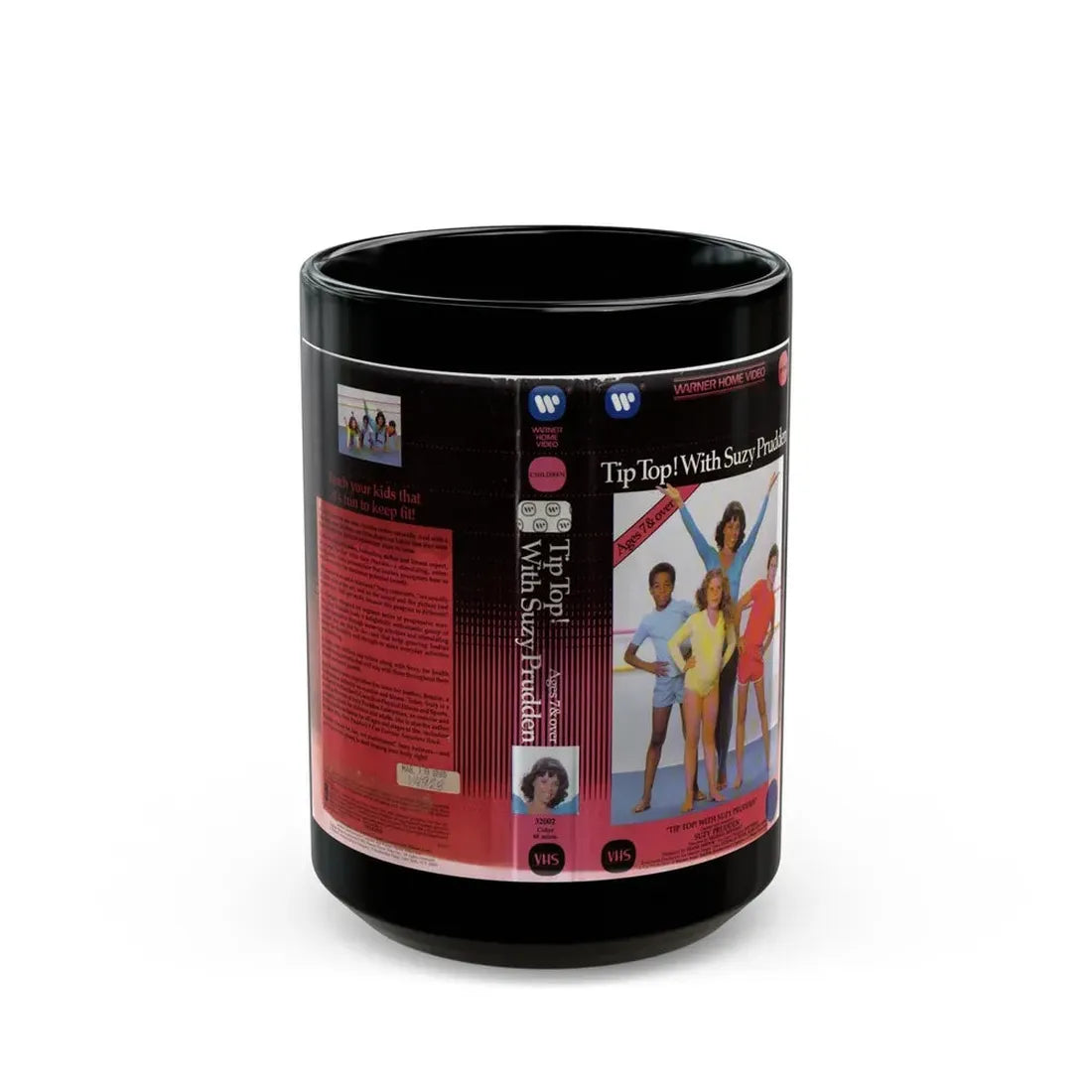 TIP TOP WITH SUZY PRUDDEN (VHS COVER) - Black Coffee Mug 15oz - Go Mug Yourself