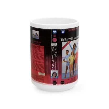 TIP TOP WITH SUZY PRUDDEN (VHS COVER) - White Coffee Mug 15oz - Go Mug Yourself