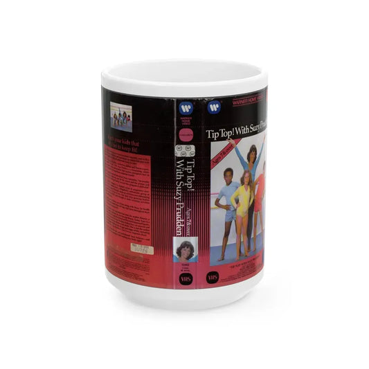 TIP TOP WITH SUZY PRUDDEN WARNER BROTHERS (VHS COVER) - White Coffee Mug 15oz - Go Mug Yourself