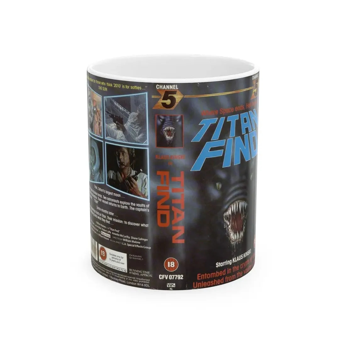 TITAN FIND (VHS COVER) - White Coffee Mug 11oz - Go Mug Yourself