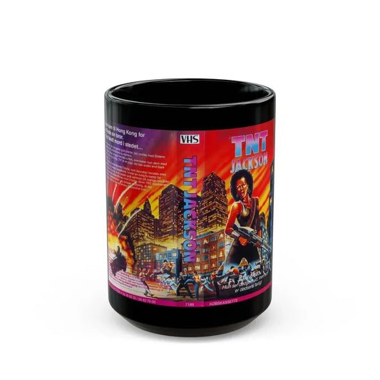TNT JACKSON (VHS COVER) - Black Coffee Mug 15oz - Go Mug Yourself
