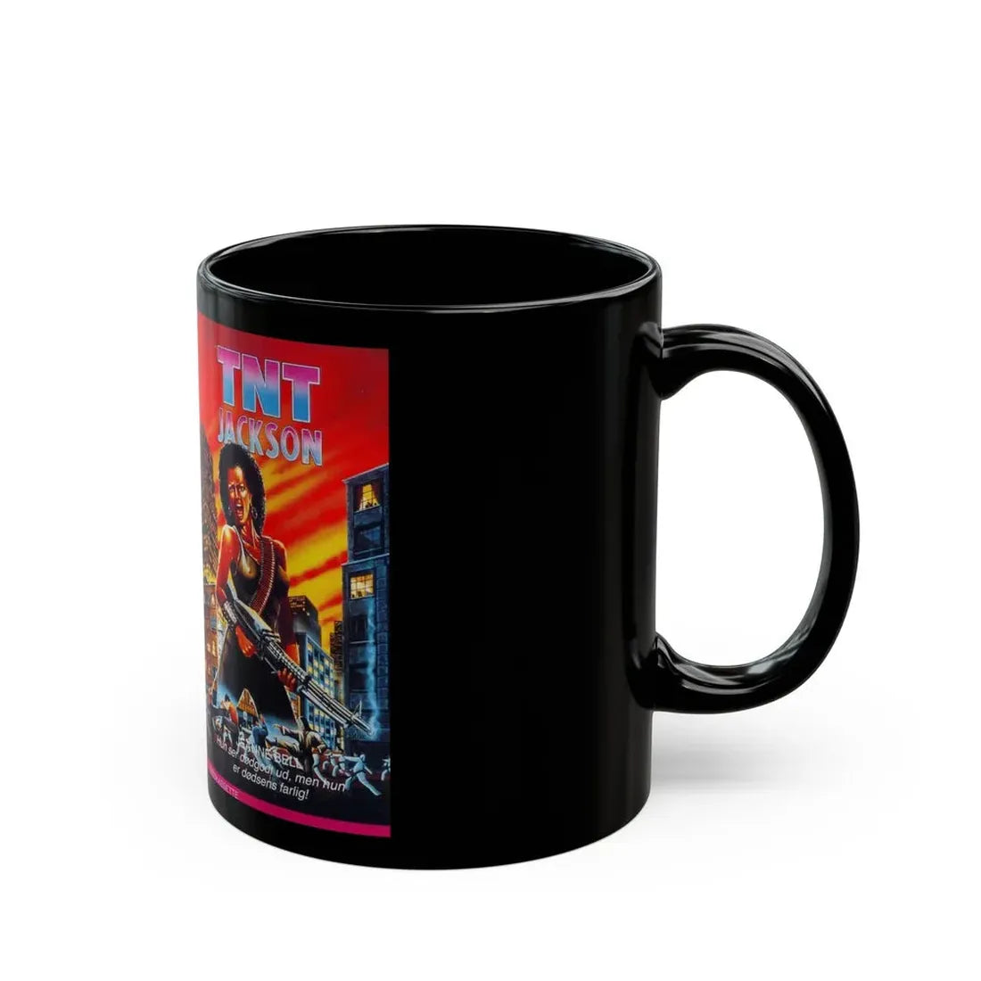 TNT JACKSON (VHS COVER) - Black Coffee Mug - Go Mug Yourself
