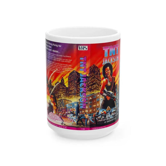 TNT JACKSON (VHS COVER) - White Coffee Mug 15oz - Go Mug Yourself